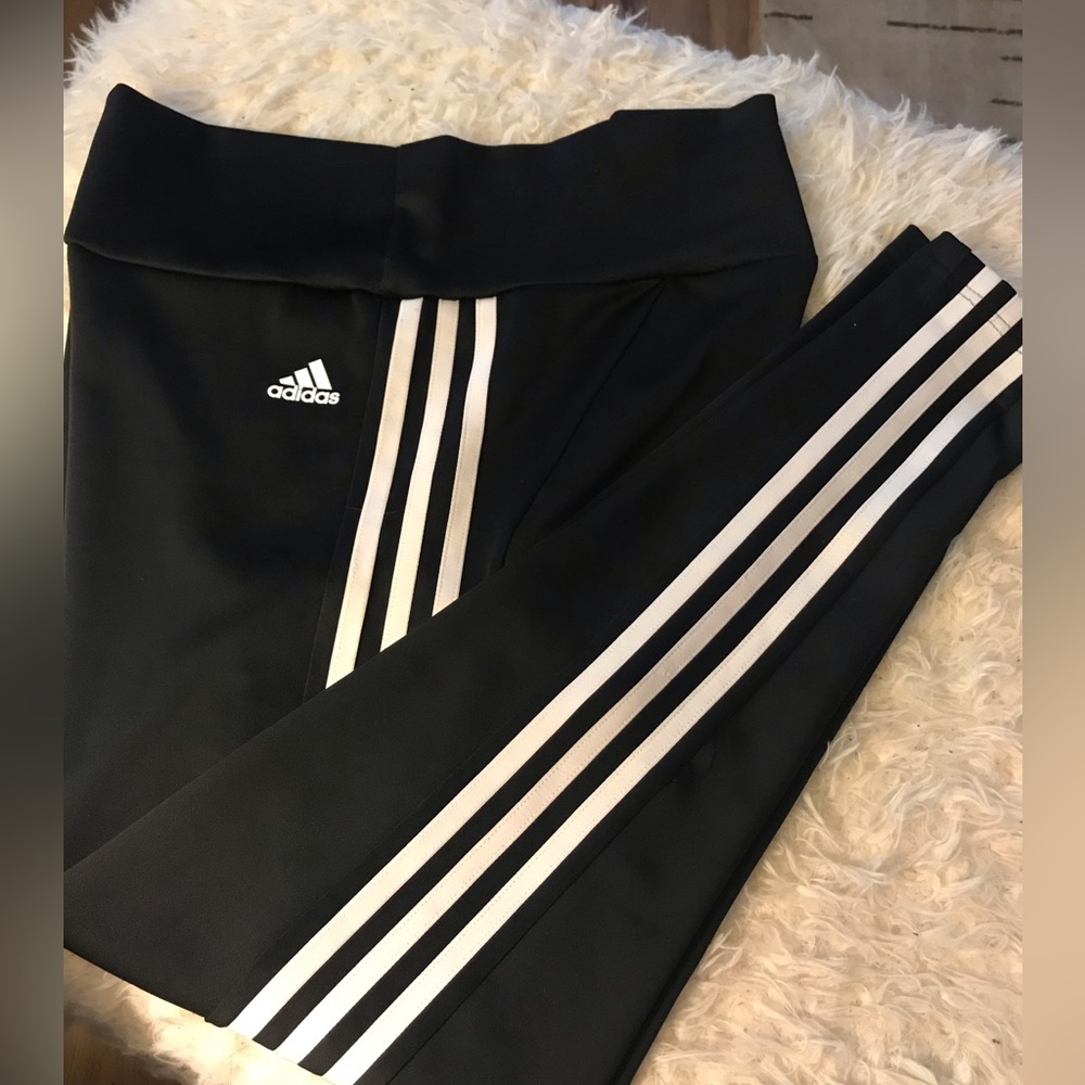 Black & White Striped Adidas Leggings